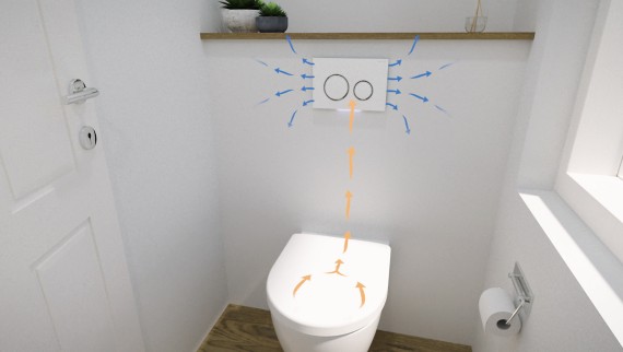 WC med Geberit DuoFresh luktutsugningsenhet