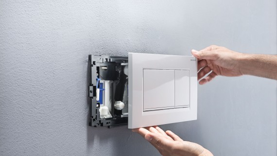 Vit Sigma20 spolplatta (© Geberit) Vit Sigma20 spolplatta (© Geberit)