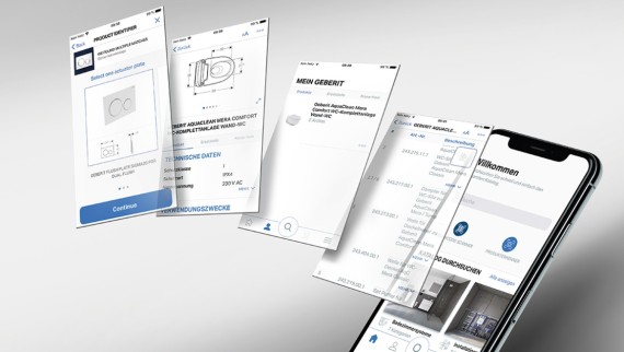 Identifiera inbyggnadscisterner med Geberit Pro app