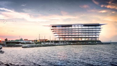 En ö av tyngdlöshet: Läkemedelsföretaget Ferring Pharmaceuticals nya huvudkontor i Kastrup, Danmark. (©Foster & Partners)