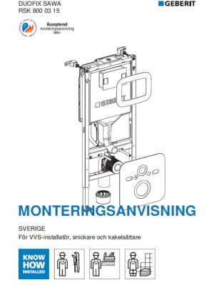 Geberit Duofix Sawa monteringsanvisning Geberit Duofix Sawa monteringsanvisning