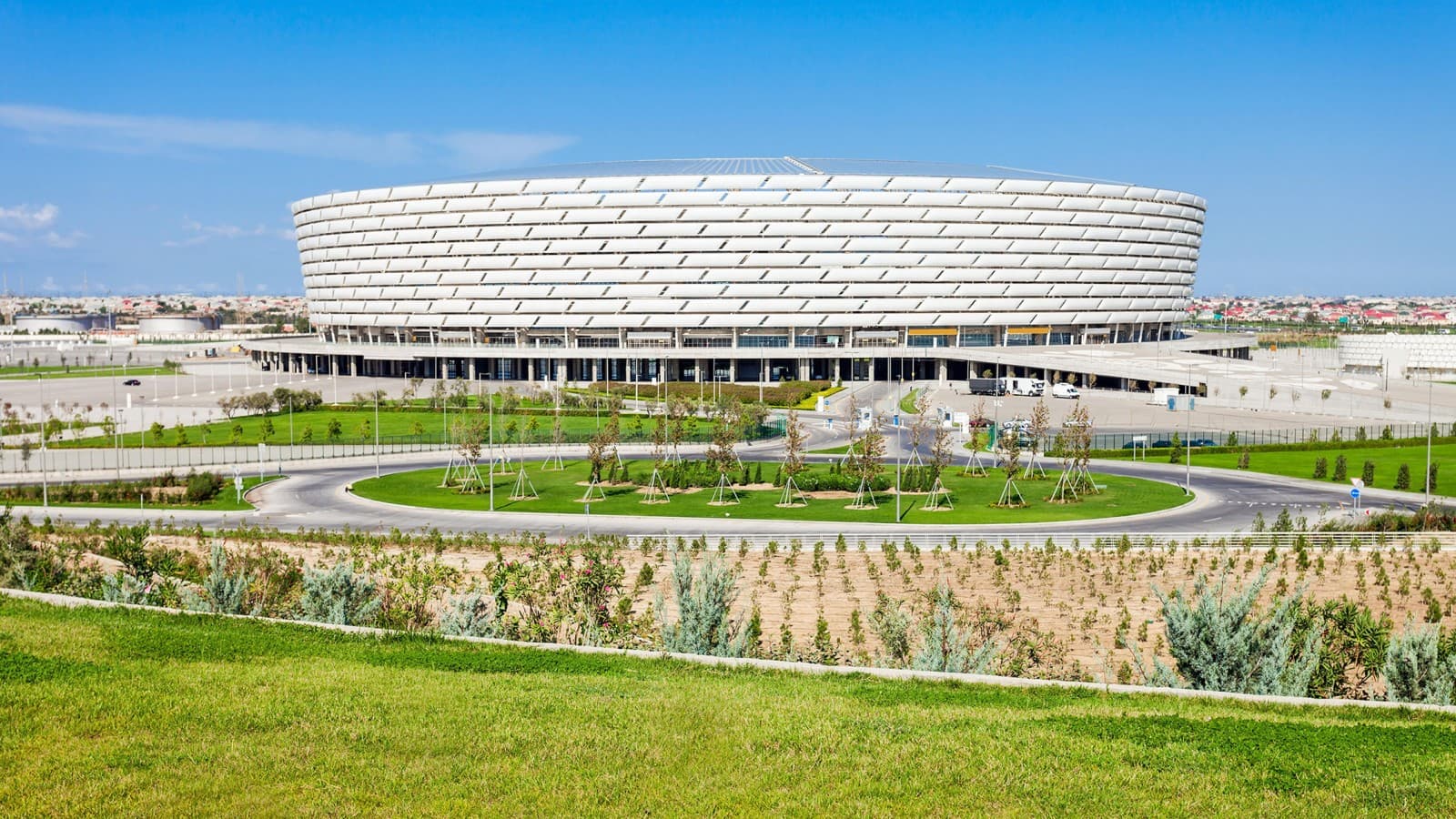 Baku Olympiastadion, Baku, Azerbajdzjan (© Andrey Khrobostov / Alamy Stock Photo) Baku Olympiastadion, Baku, Azerbajdzjan (© Andrey Khrobostov / Alamy Stock Photo)